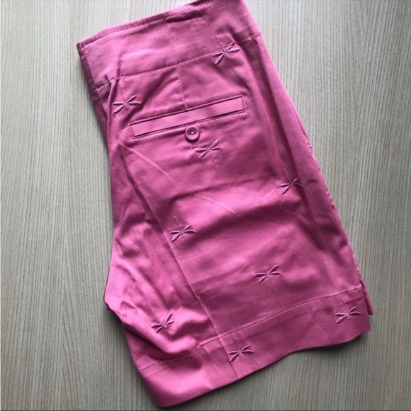 Talbots Pink Dragonfly Embroidered Shorts - Picture 5 of 8